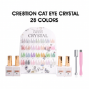 Cre8tion Cat Eye Gel 0.5oz - Crystal Collection - 28 colors w/ 1 Round Shape Magnet, 1 Magnet Duo & 1 Color Chart.(Sold as whole set only!)
