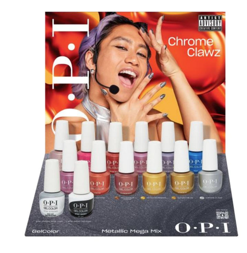 OPI GelColor FALL 2024 Metallic Mega Mix Collection - 14PC Display / OPI LACQUER 0.5OZ - METALLIC MEGA MIX COLLECTION FALL 24 - 12PCS - WITH DISPLAY / OPI Infinite Shine Fall 2024 Metallic Mega Mix Collection