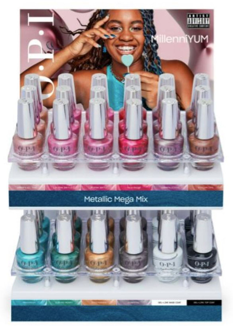 OPI GelColor FALL 2024 Metallic Mega Mix Collection - 14PC Display / OPI LACQUER 0.5OZ - METALLIC MEGA MIX COLLECTION FALL 24 - 12PCS - WITH DISPLAY / OPI Infinite Shine Fall 2024 Metallic Mega Mix Collection